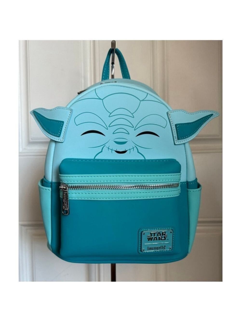Women's Loungefly Star Wars Grogu Glow Mini Backpack One Size Teal Light Blue
